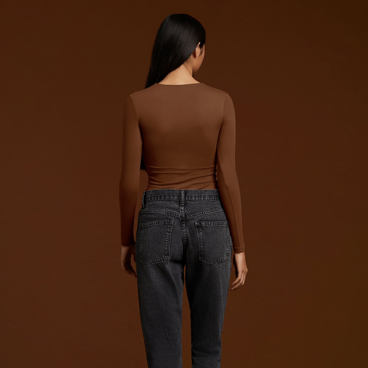 Seamless Long Sleeve Shirt | Chocolate