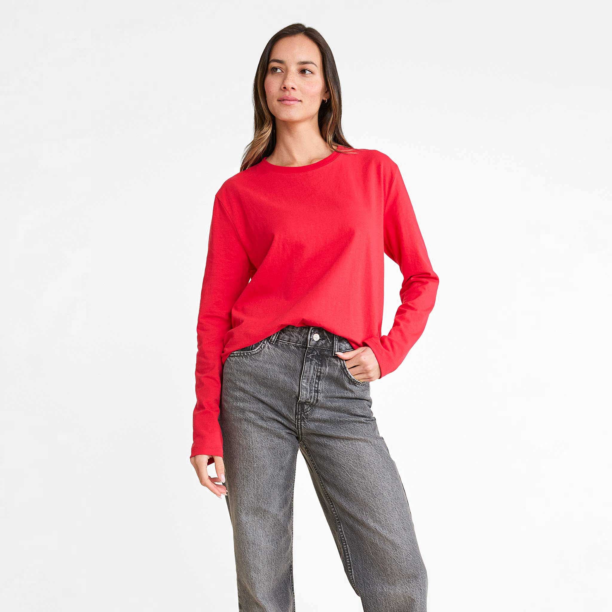 Vintage Cotton Long Sleeve Everyday T-Shirt | Cherry