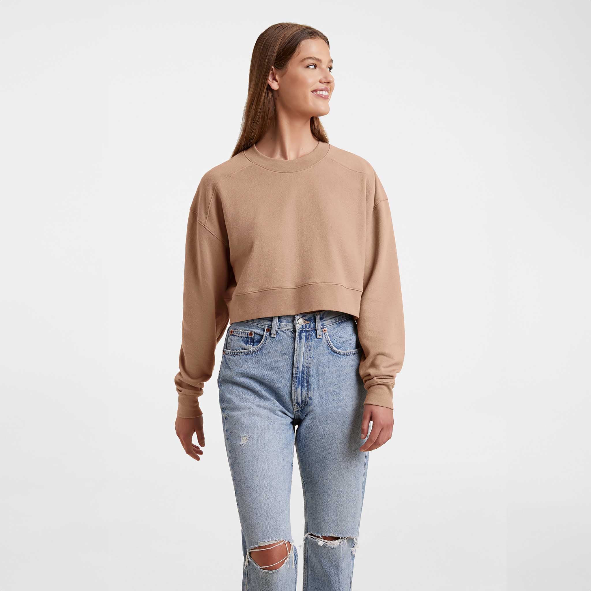 Cropped Crewneck Sweatshirt | Cinnamon
