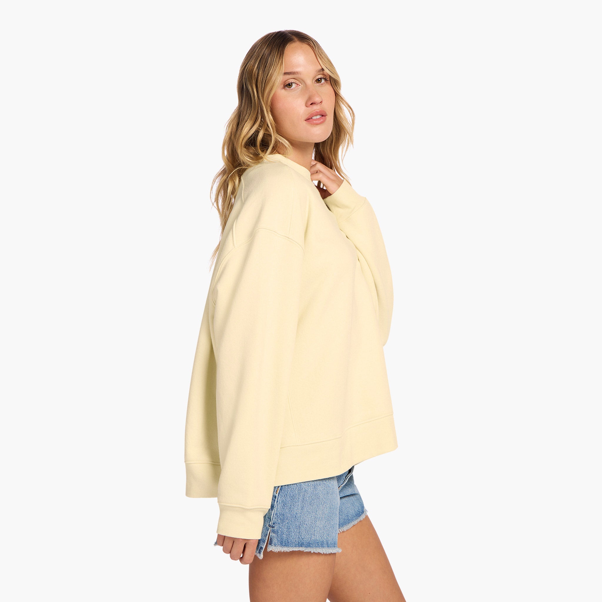 Vintage Fleece Oversized Boxy Crewneck Sweatshirt | Butter