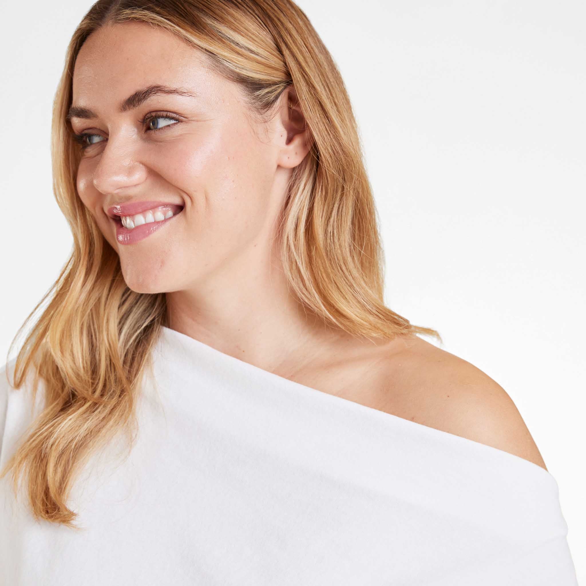 Vintage Cotton Off The Shoulder T-Shirt | White