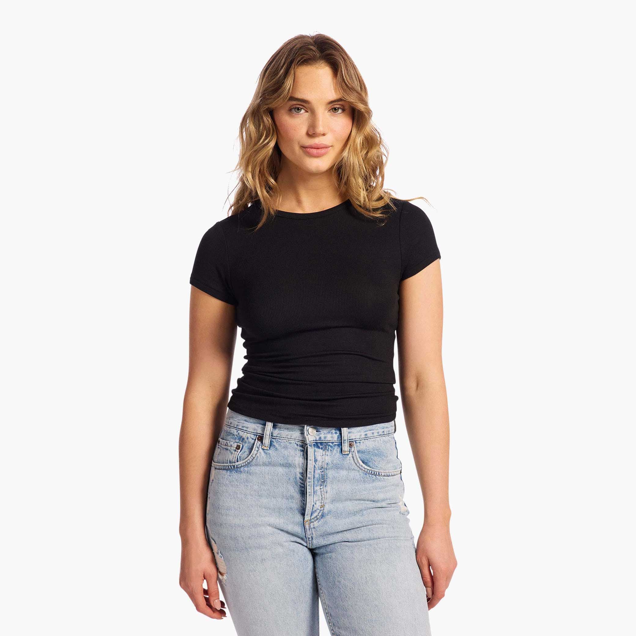 Slinky Rib Tee | Black