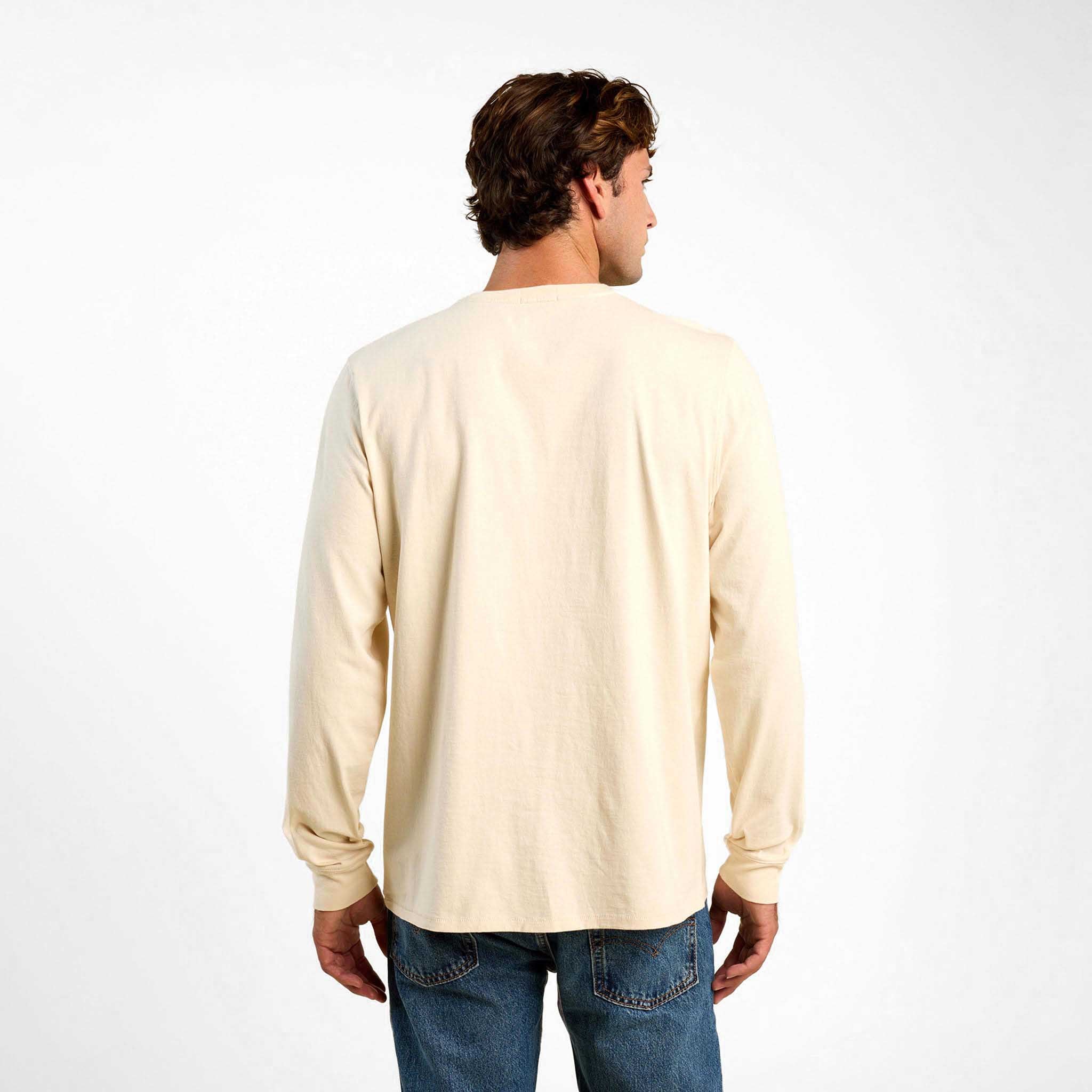 Vintage Cotton Men's Long Sleeve Everyday T-Shirt | Bone