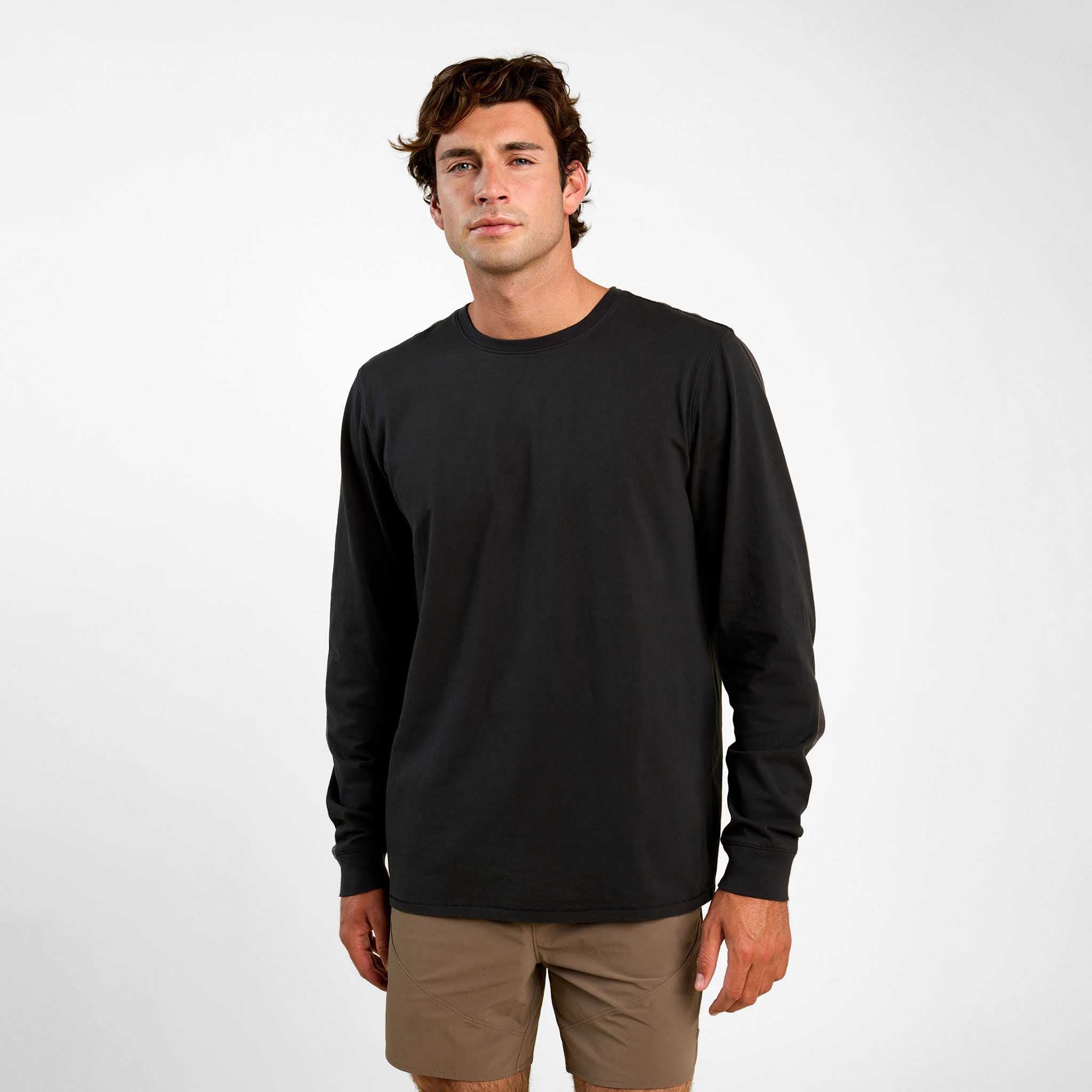 Vintage Cotton Men's Long Sleeve Everyday T-Shirt | Black