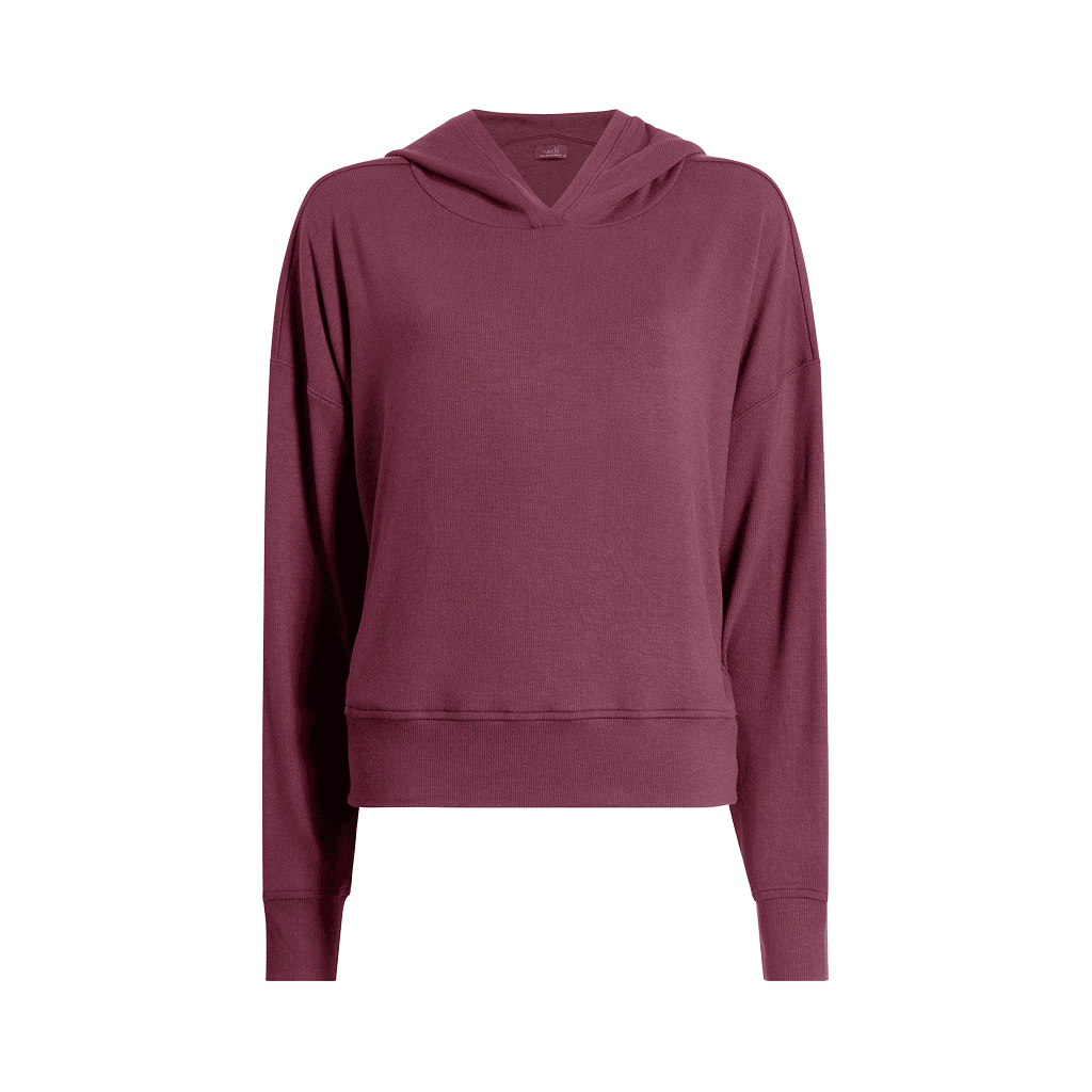 Slinky Rib Hoodie | Merlot