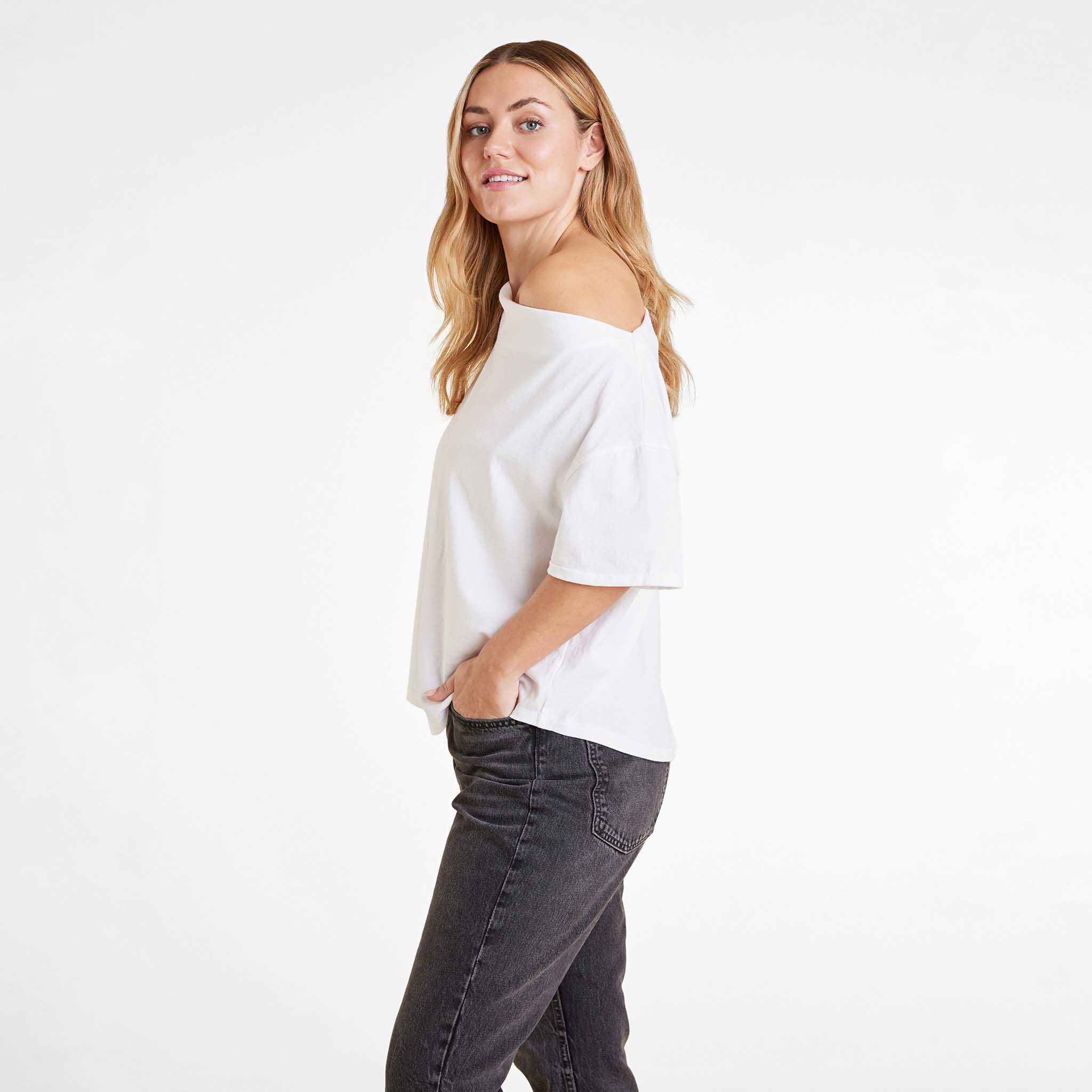 Vintage Cotton Off The Shoulder T-Shirt