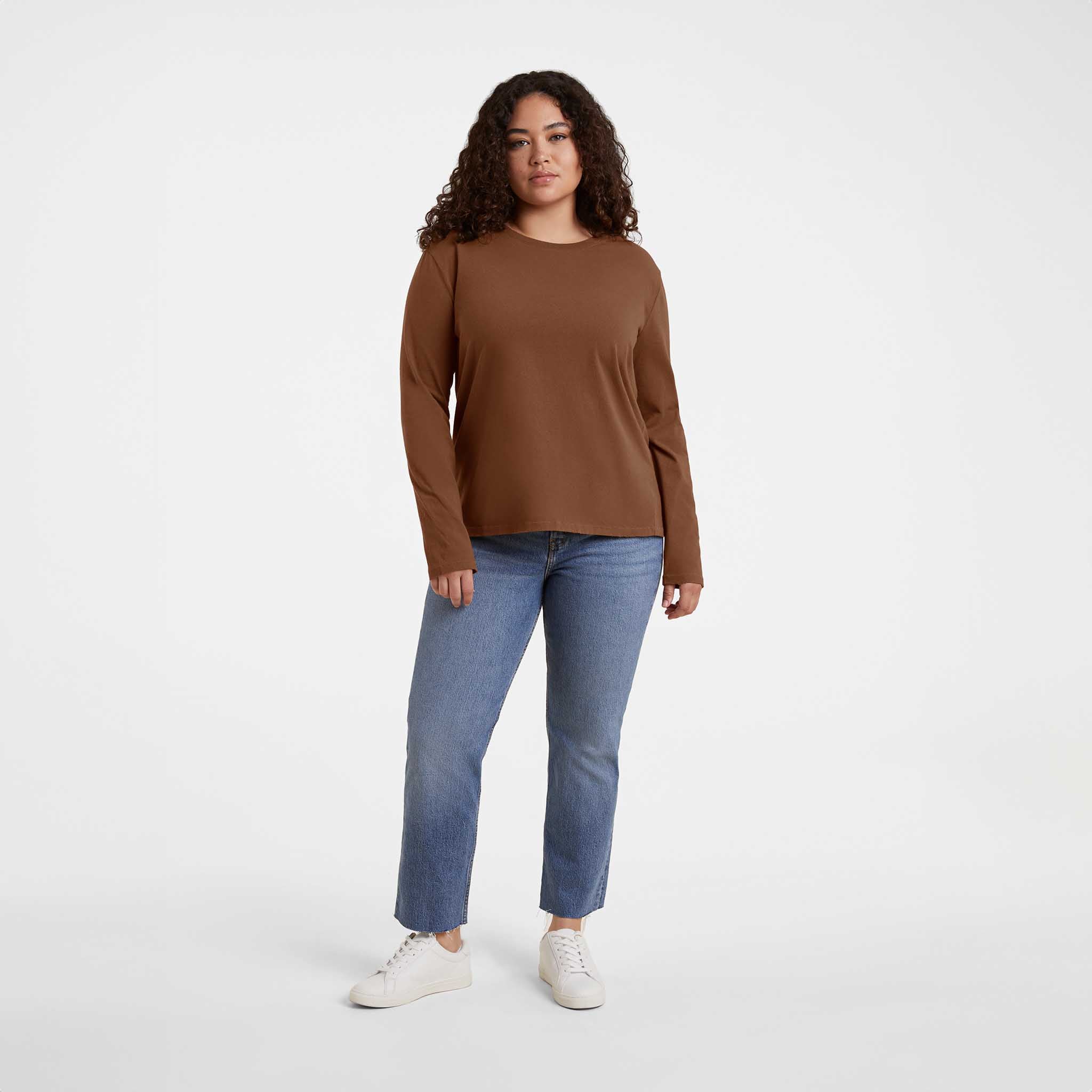 Vintage Cotton Long Sleeve Everyday T-Shirt