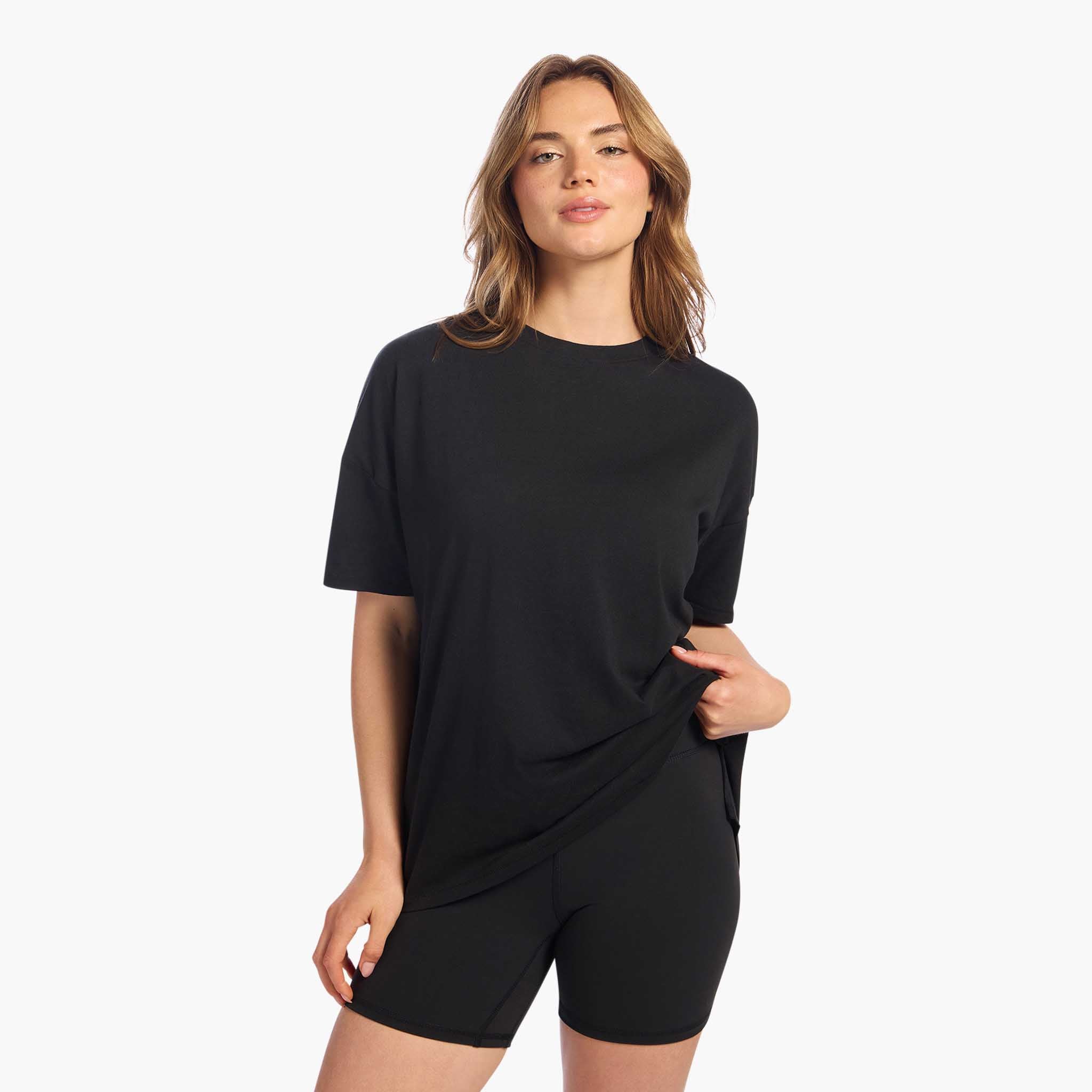 Soft Cotton Oversized Tee | Black