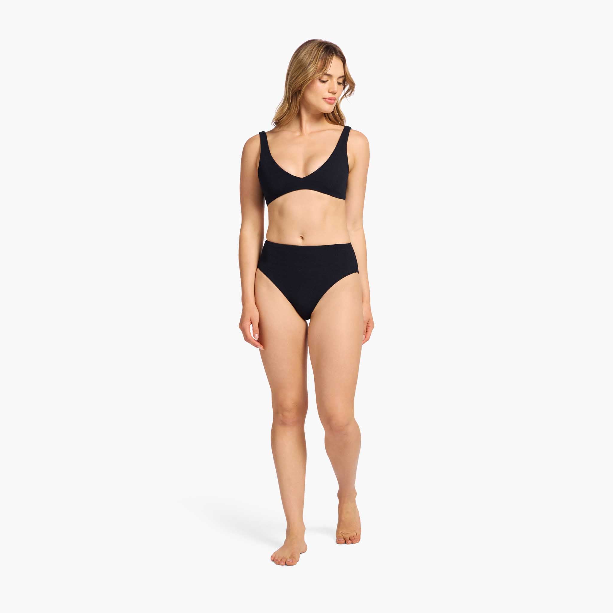 High Waist Bikini Bottom | Black