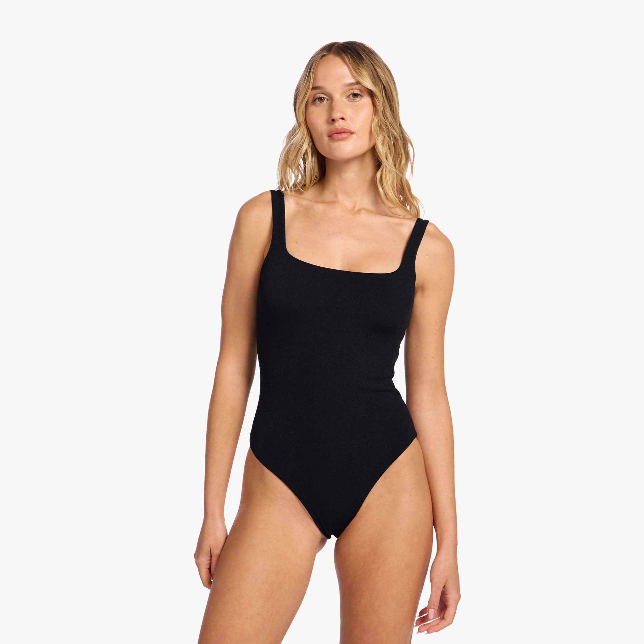 Square Neck One Piece | Black